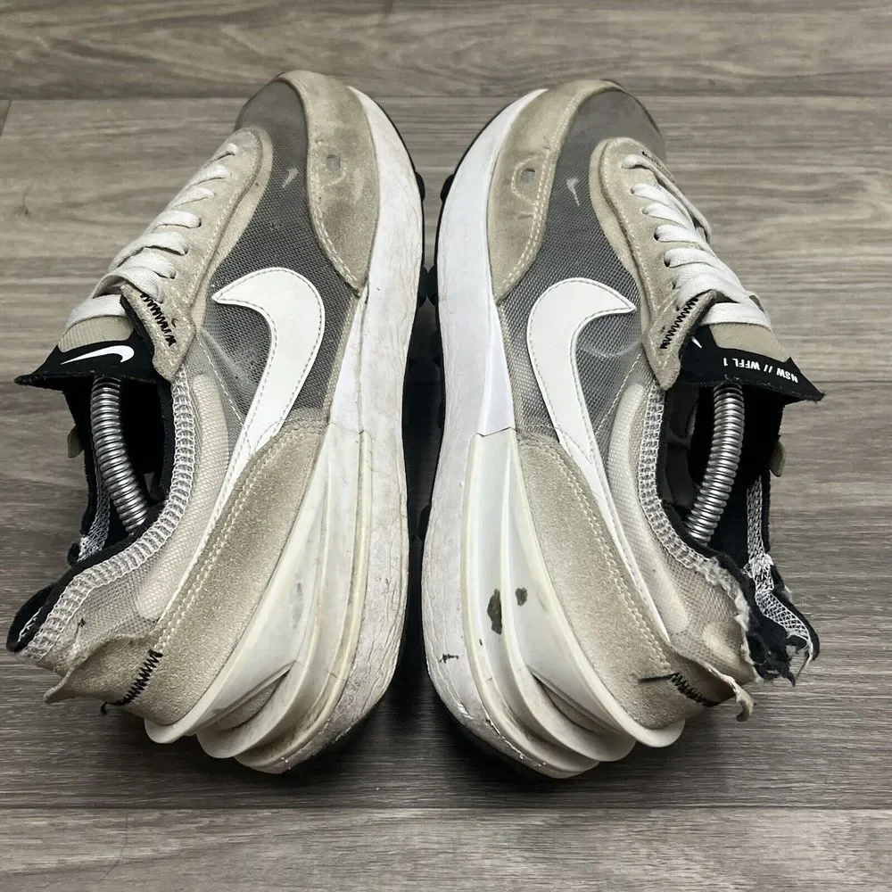 Nike Waffle One Shoes Mens Size 10 Summit White‎ Gray Black Running DA7995-100